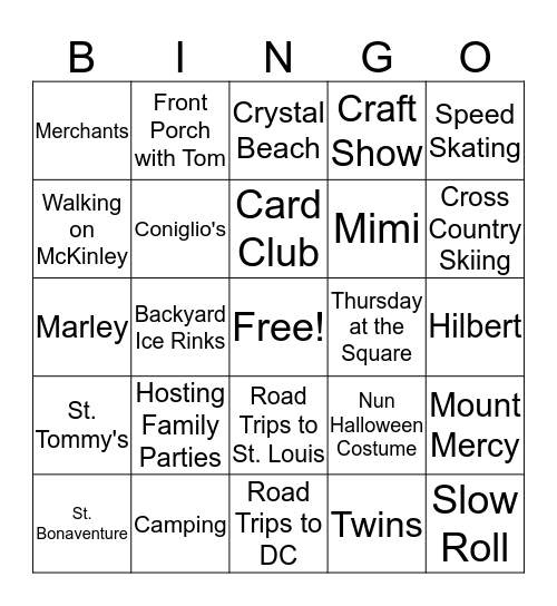 Eel BINGO Card