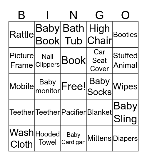 Baby Bingo Card