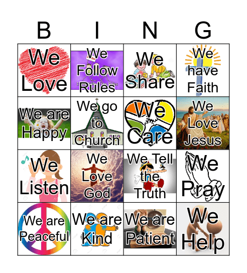 We Live as Jesus Taught Bingo Card