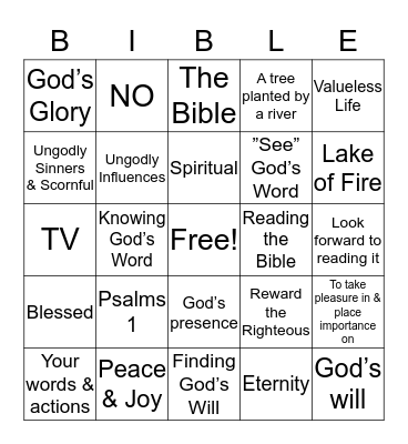 Bible Bingo Card