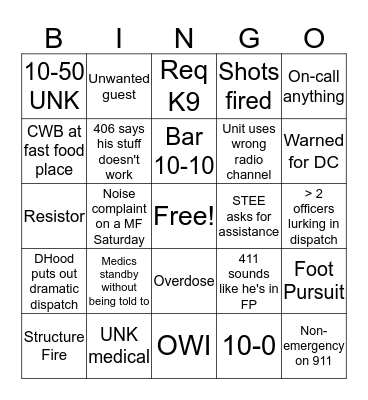 Dispatch Bingo- Red Nights Bingo Card