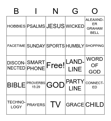 SERMON BINGO Card