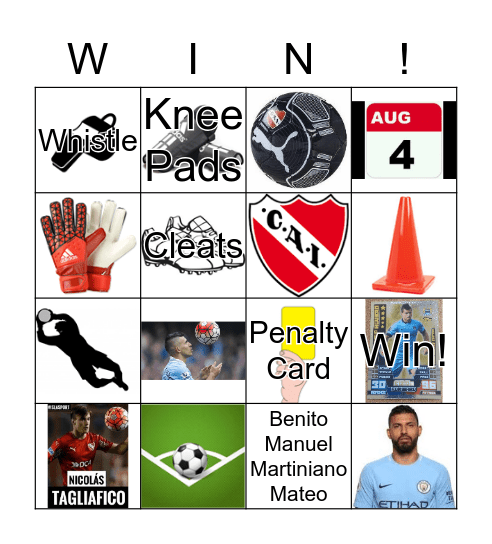 Soccer Bingo Card