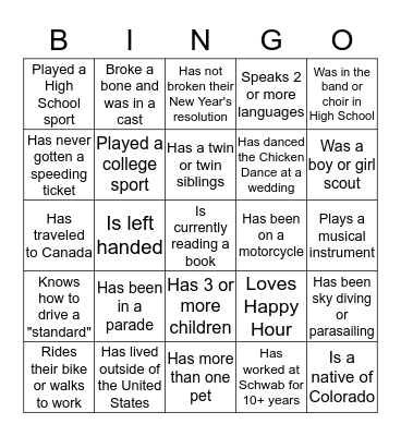 SPS Bingo Card