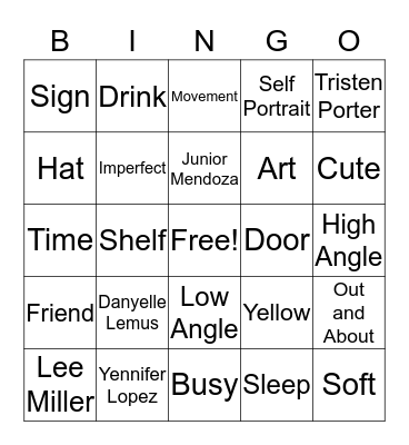 Yearbook Bingo Card