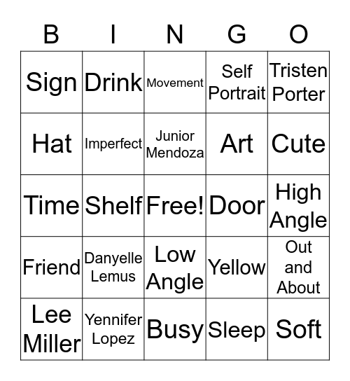 Yearbook Bingo Card