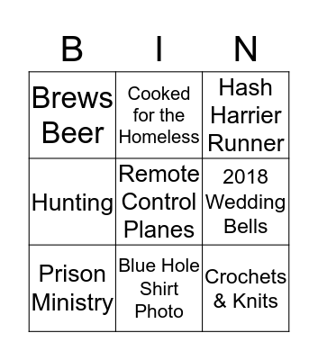 Name That Person Bingo Card