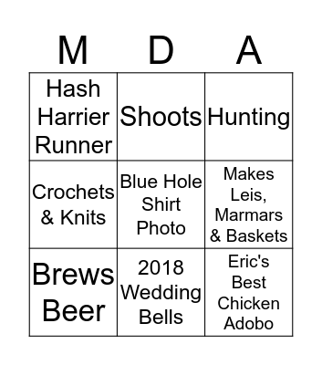 Name That Person Bingo Card