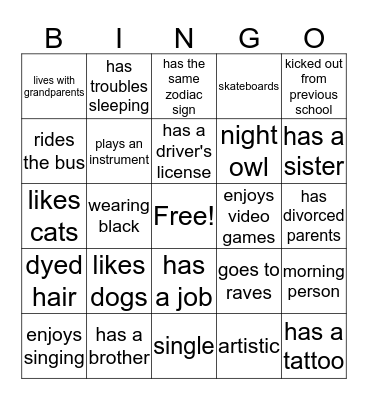 GES BINGO Card