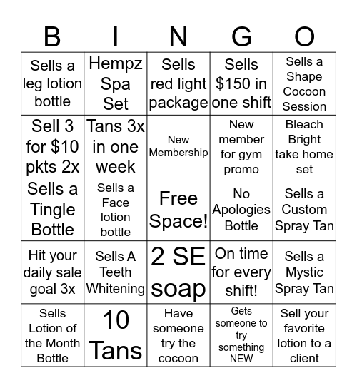 Employee Bingo  Bingo Card