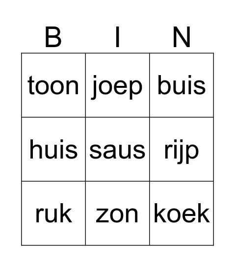 Kern 6 Bingo Card