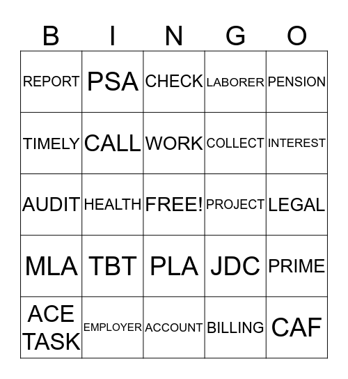 CLTF BINGO Card