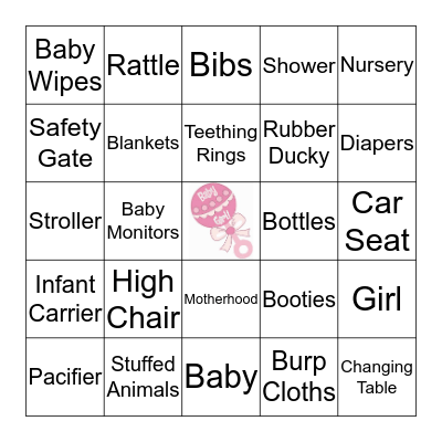 Baby Bingo Card