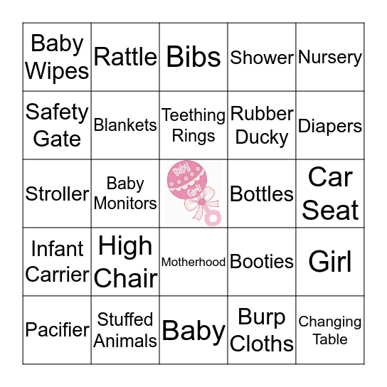 Baby Bingo Card