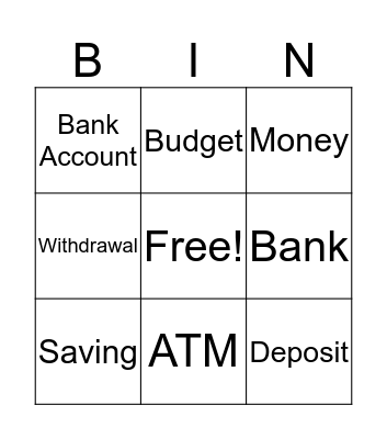 Banking Bingo Card