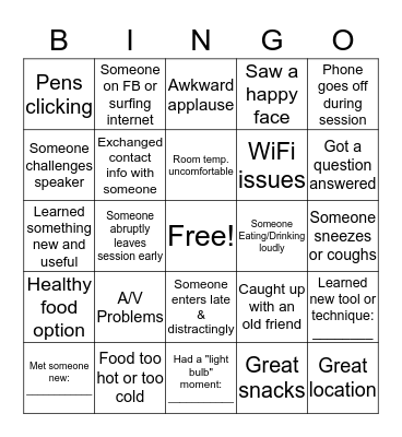 Conference Bingo Card