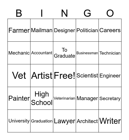 Vocab Bingo Card