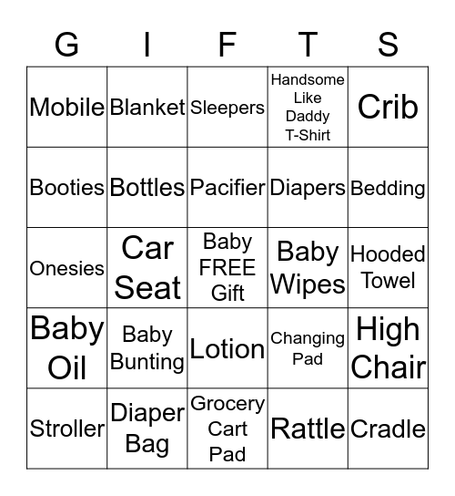 Baby Gift Bingo Card