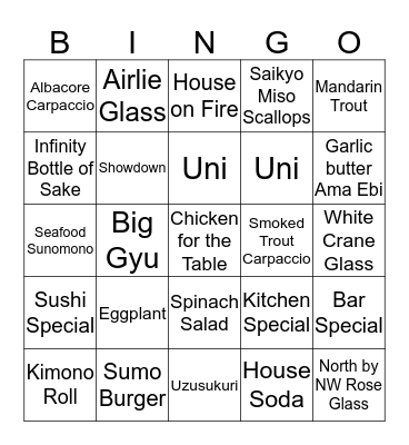 Bamboo Bingo Card
