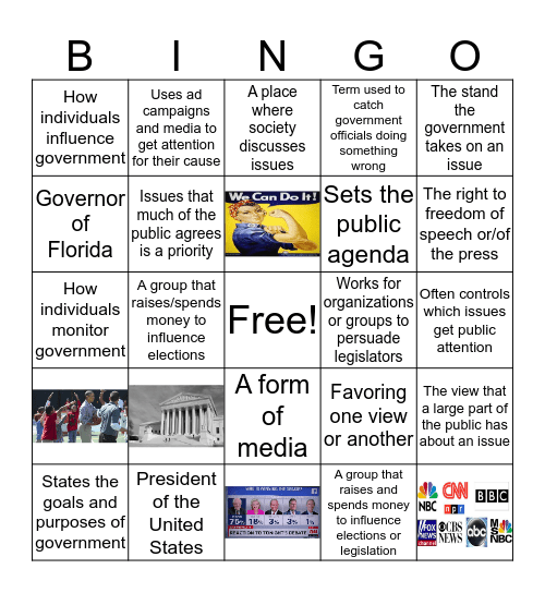 Political Process Bingo Card