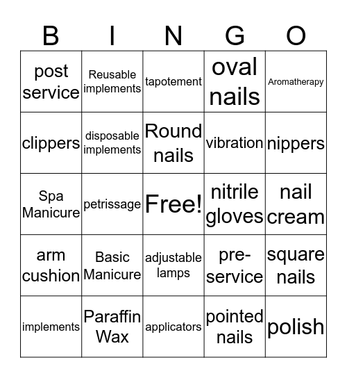 Karissa=Manicure Bingo Card