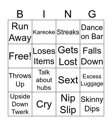 Palm Springs Bingo Card