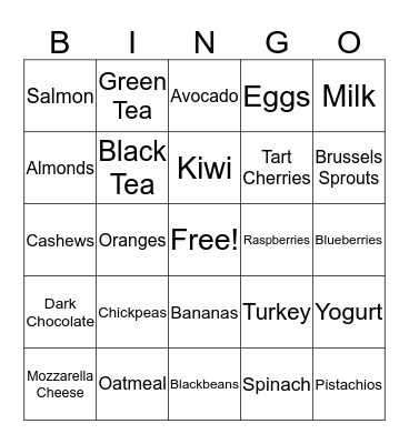 FOOD MOOD Bingo Card