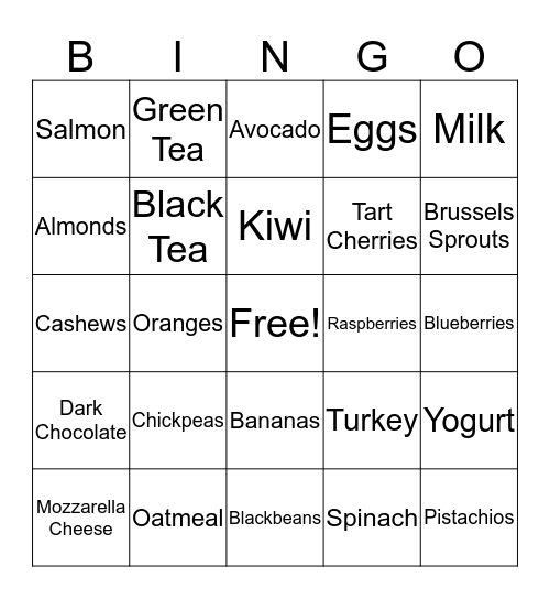 FOOD MOOD Bingo Card