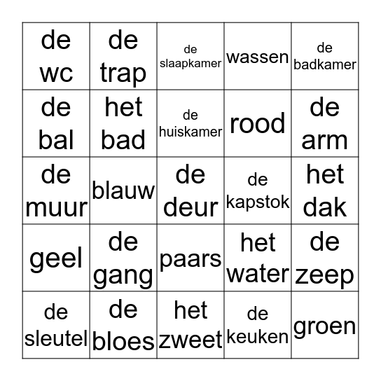 module 2 Het huis Bingo Card