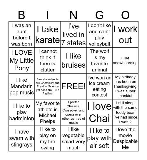 Bingo Card