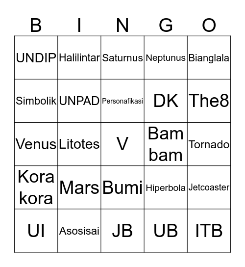 BINGO HYPE Bingo Card