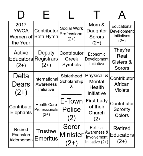 ENSA BINGO 2018  Bingo Card