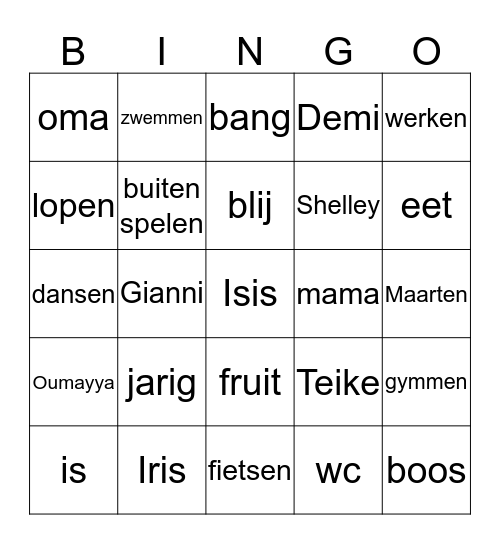 eet Bingo Card