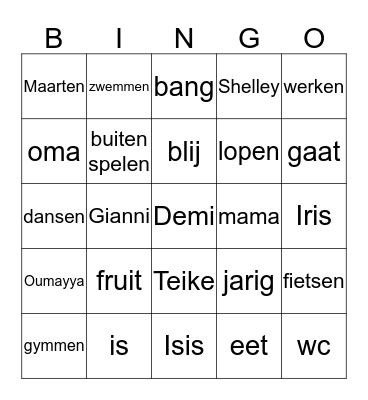 lunch Bingo Card