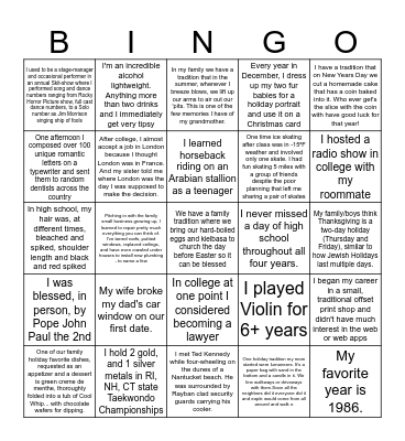 How well do you know the UX team? Bingo Card