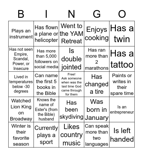 Get Connected  Bingo Card