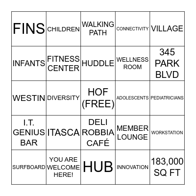 NEW BUILDING BINGO Card