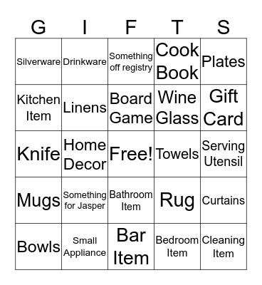 Caitlin's Shower Bingo Card