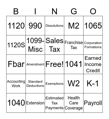 Porter & Company Bingo Card