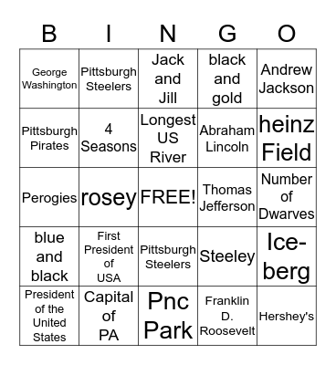 Back to School BINGO Card