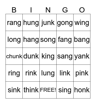 Glued Sounds BINGO Card