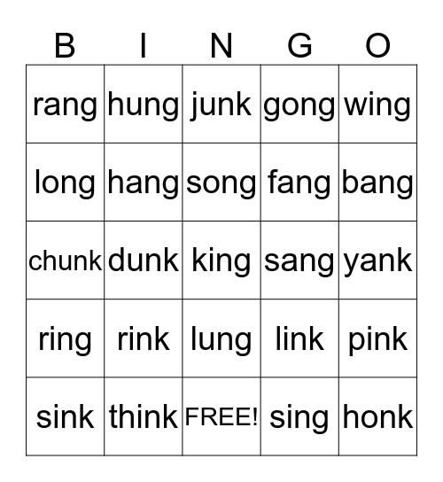 Glued Sounds BINGO Card