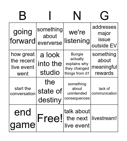 Untitled Bungo Bingo Card