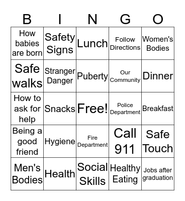 Our Semester- What are we going to learn Bingo Card