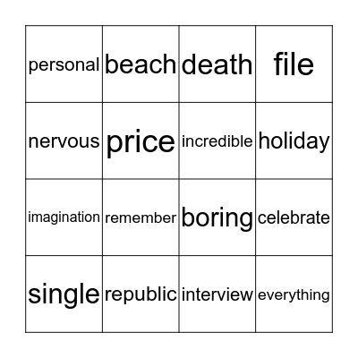 Bingo Card