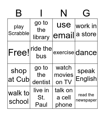 Do you...?   How long have you been...? Bingo Card
