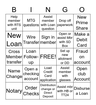 MSR Bingo Card