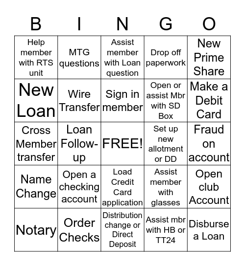 MSR Bingo Card