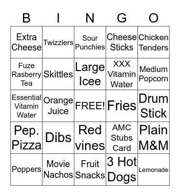 AMC Cupertino Square 16 Bingo Card