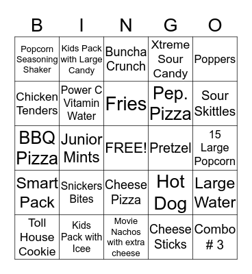 AMC Cupertino Square 16 Bingo Card